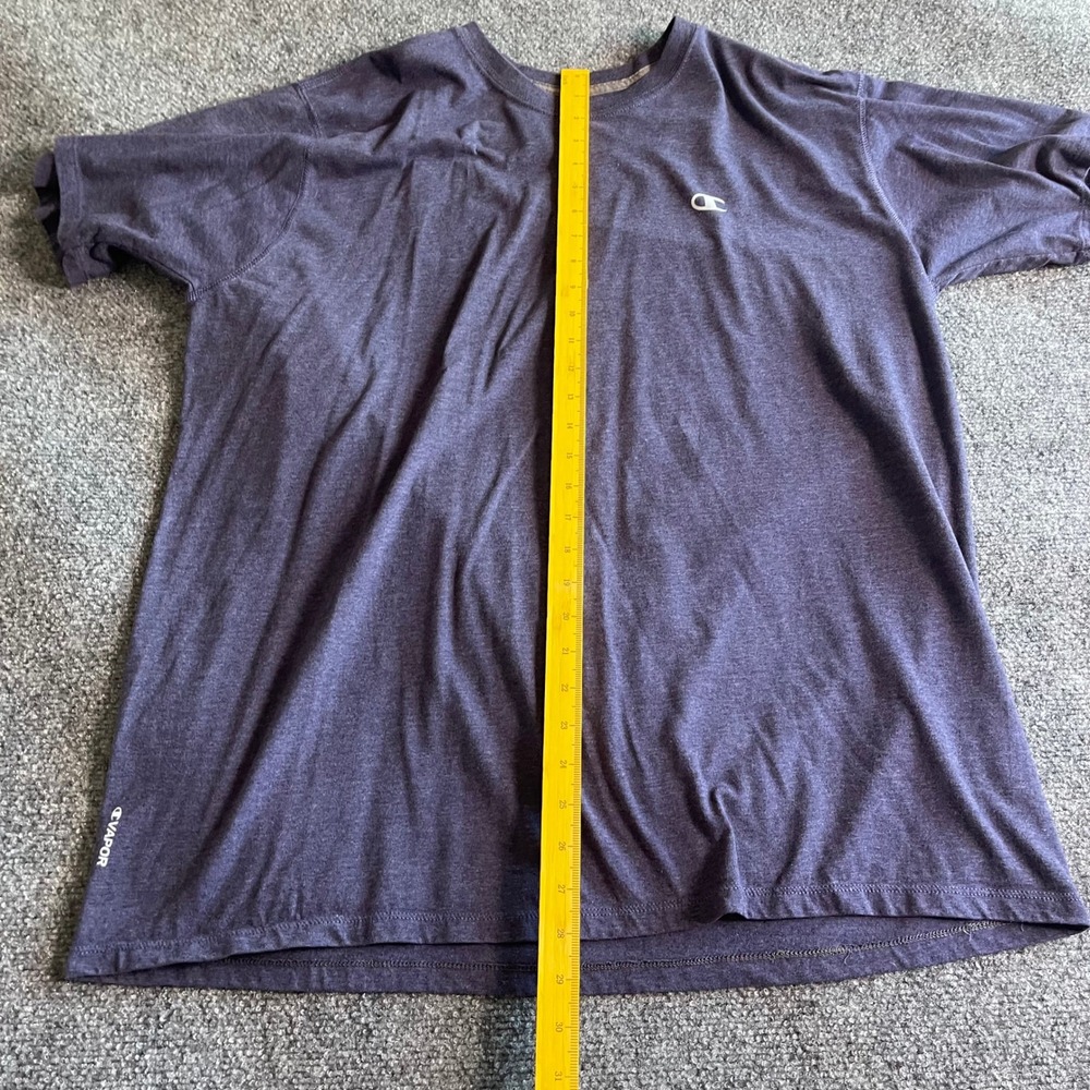 Champion Vapor Cotton Mens 2XL Heather Navy Blue Short Sleeve T-Shirt Activewear - Picture 4 of 7